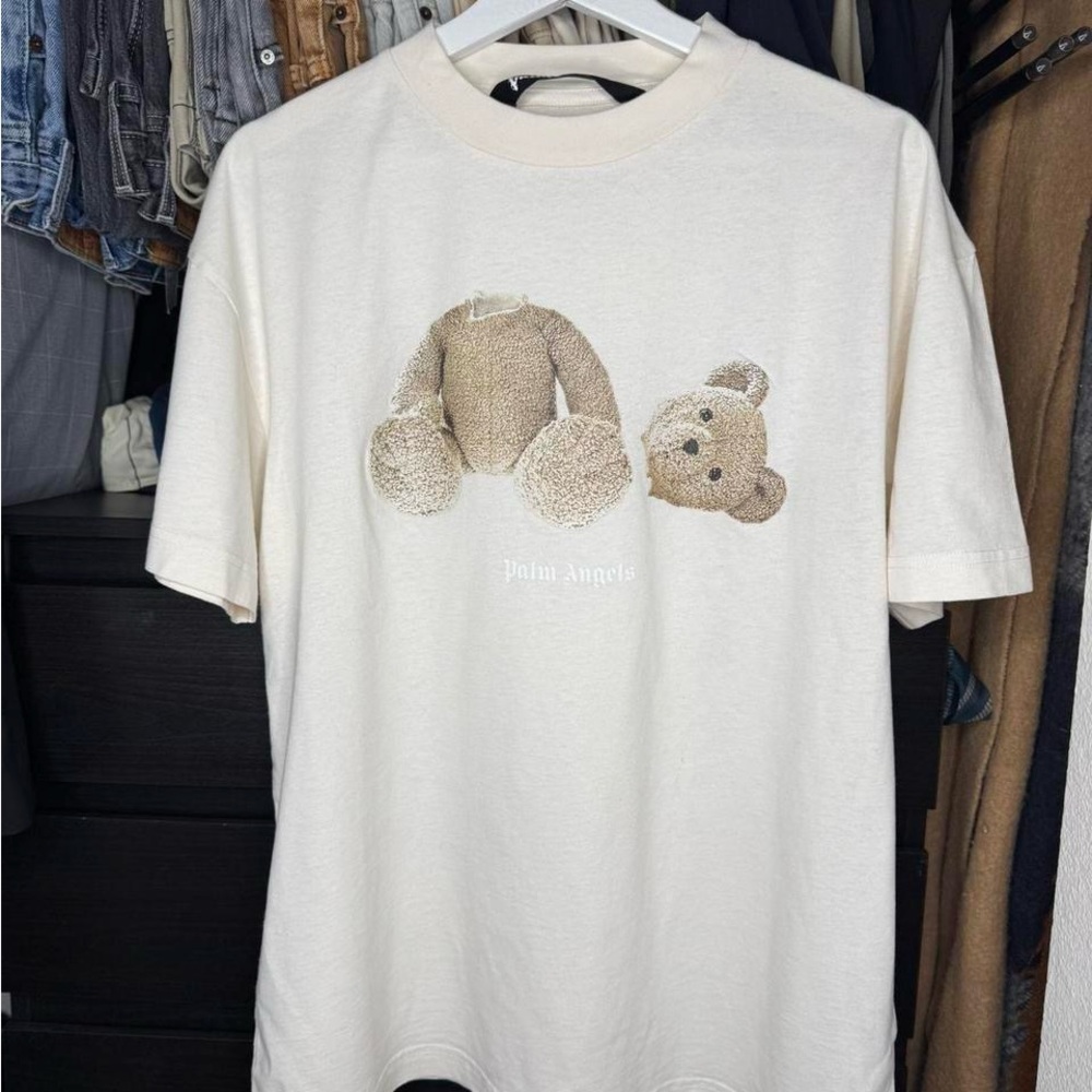 Palm Angels Beige Teddy Bear Tee